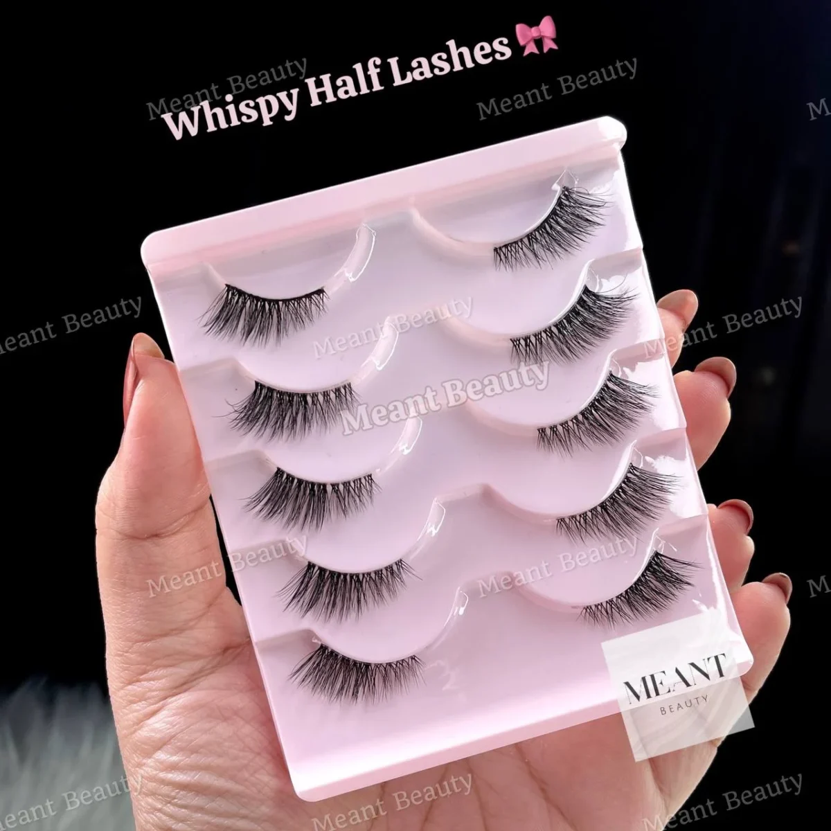 Shein 5 Pairs Half Lashes Clear Band Wispy False Eyelashes