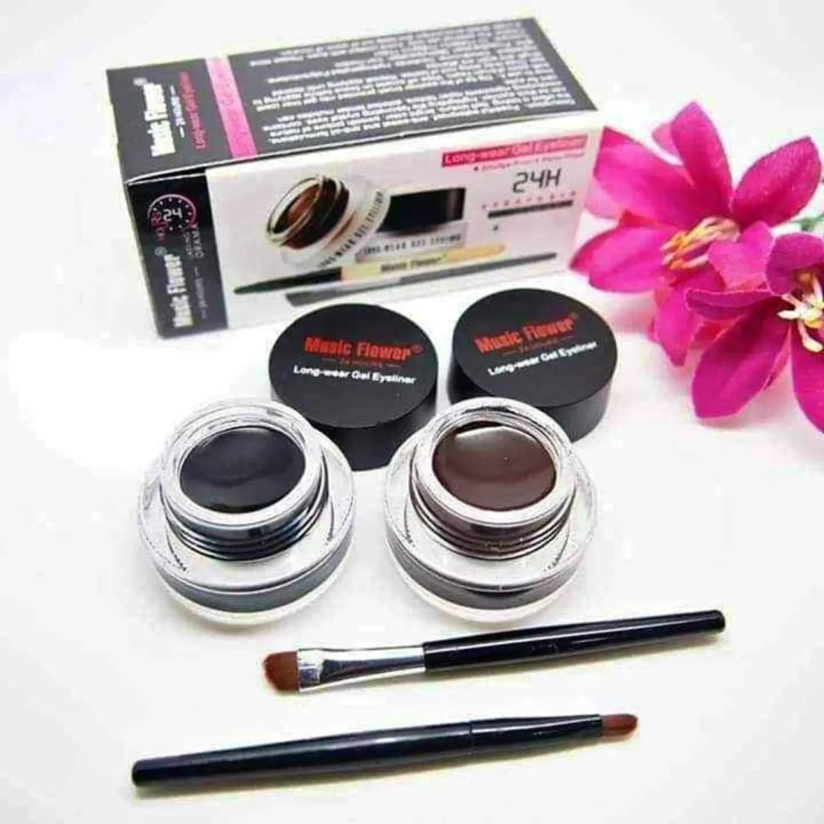 Music Flower Gel Eyeliner 2 in 1 Black + Brown