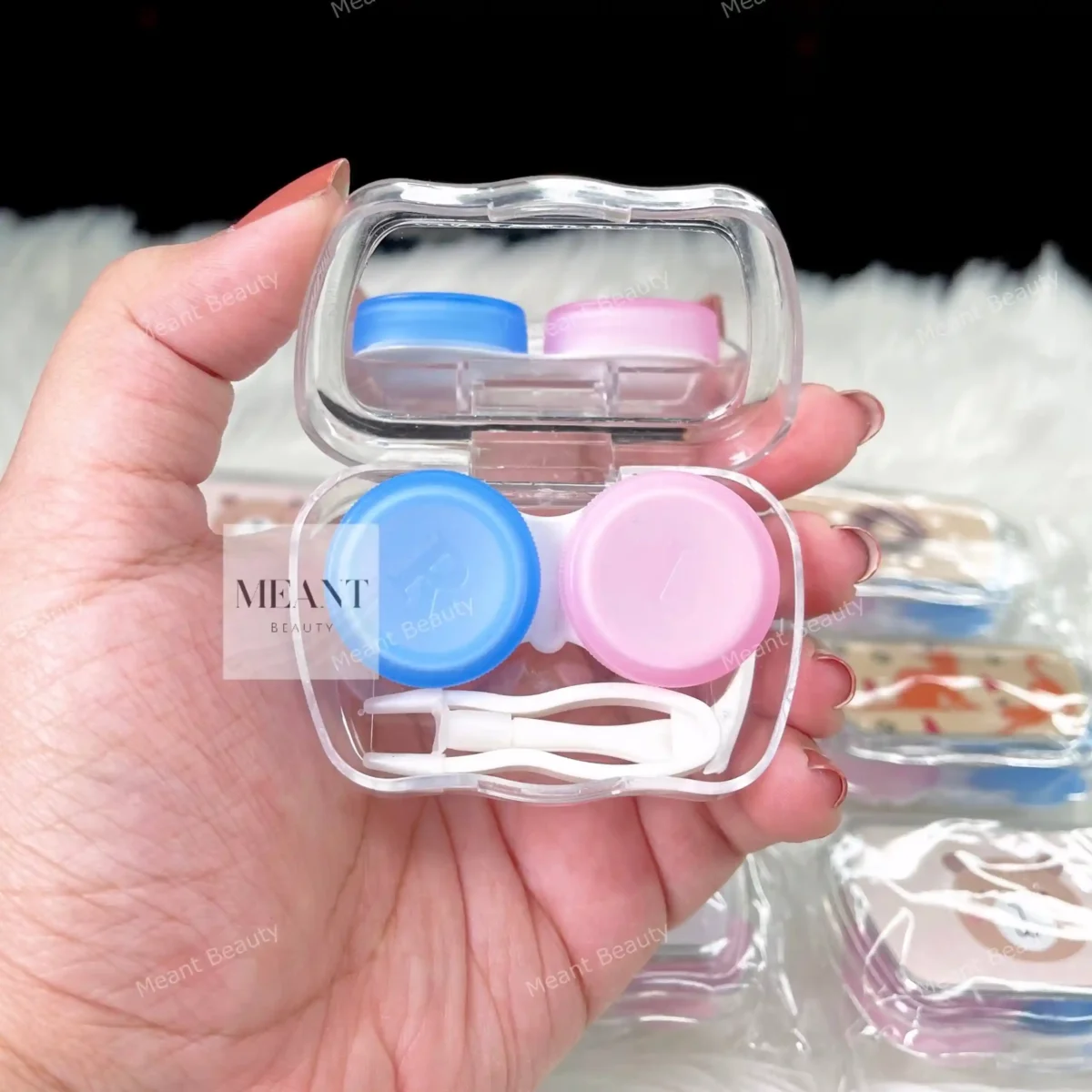 Cute Contact Lens Travel Kit Box- (Case, Tweezer & Applicator) kit