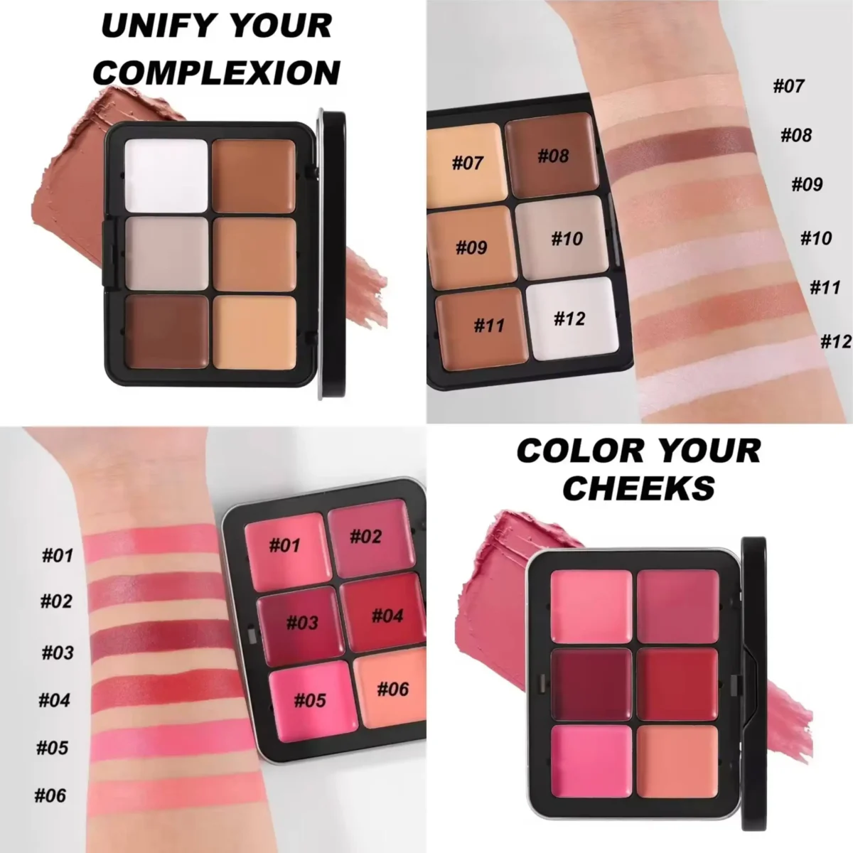HANDAIYAN HD Face Essential Blusher + Contour 12 Modern Colors Palette