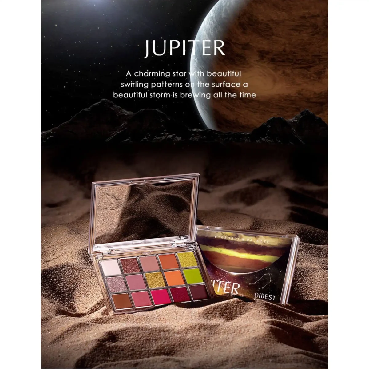 QIBEST Planet Jupiter 15 Colors Eyeshadow Palette