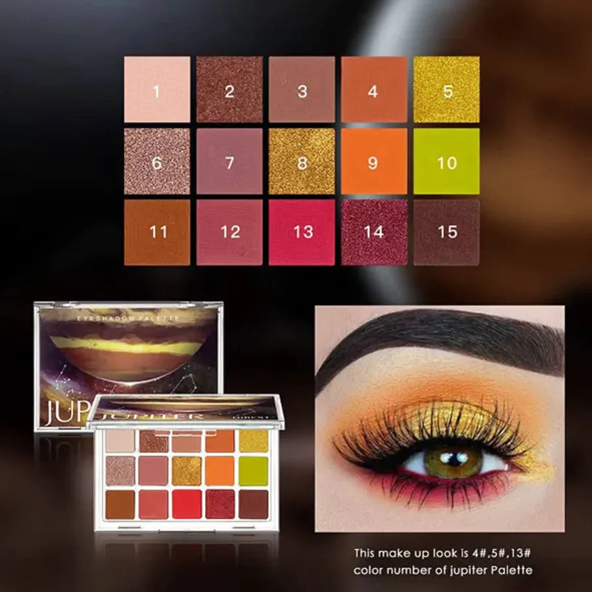 QIBEST Planet Jupiter 15 Colors Eyeshadow Palette