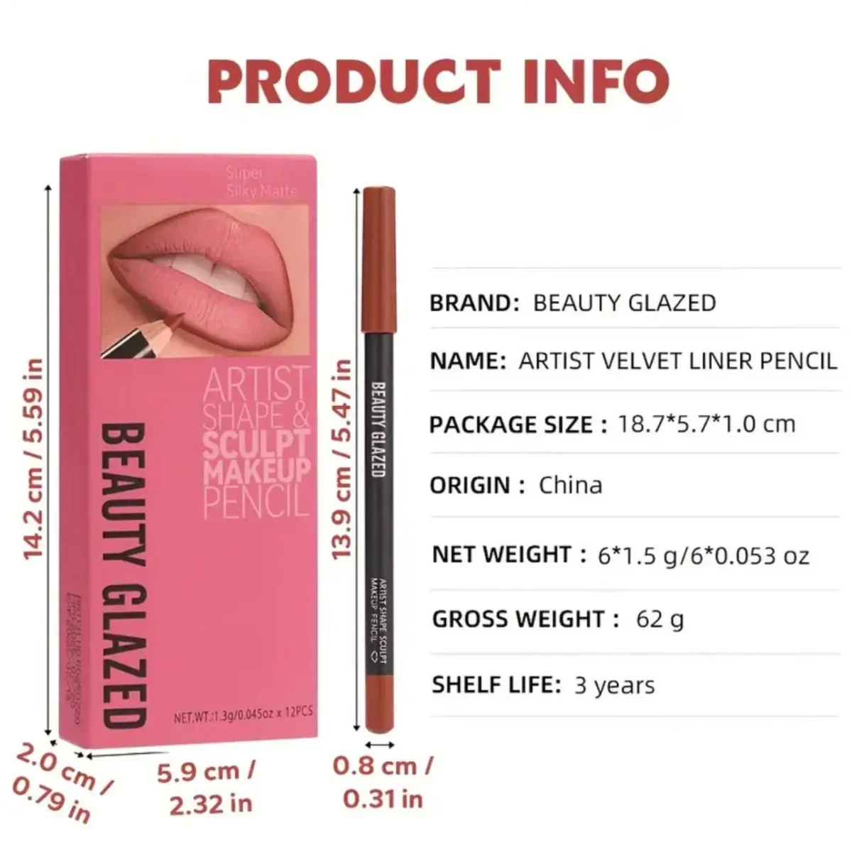 Beauty Glazed Artist Shape and Sculpt Makeup Pencil Set B