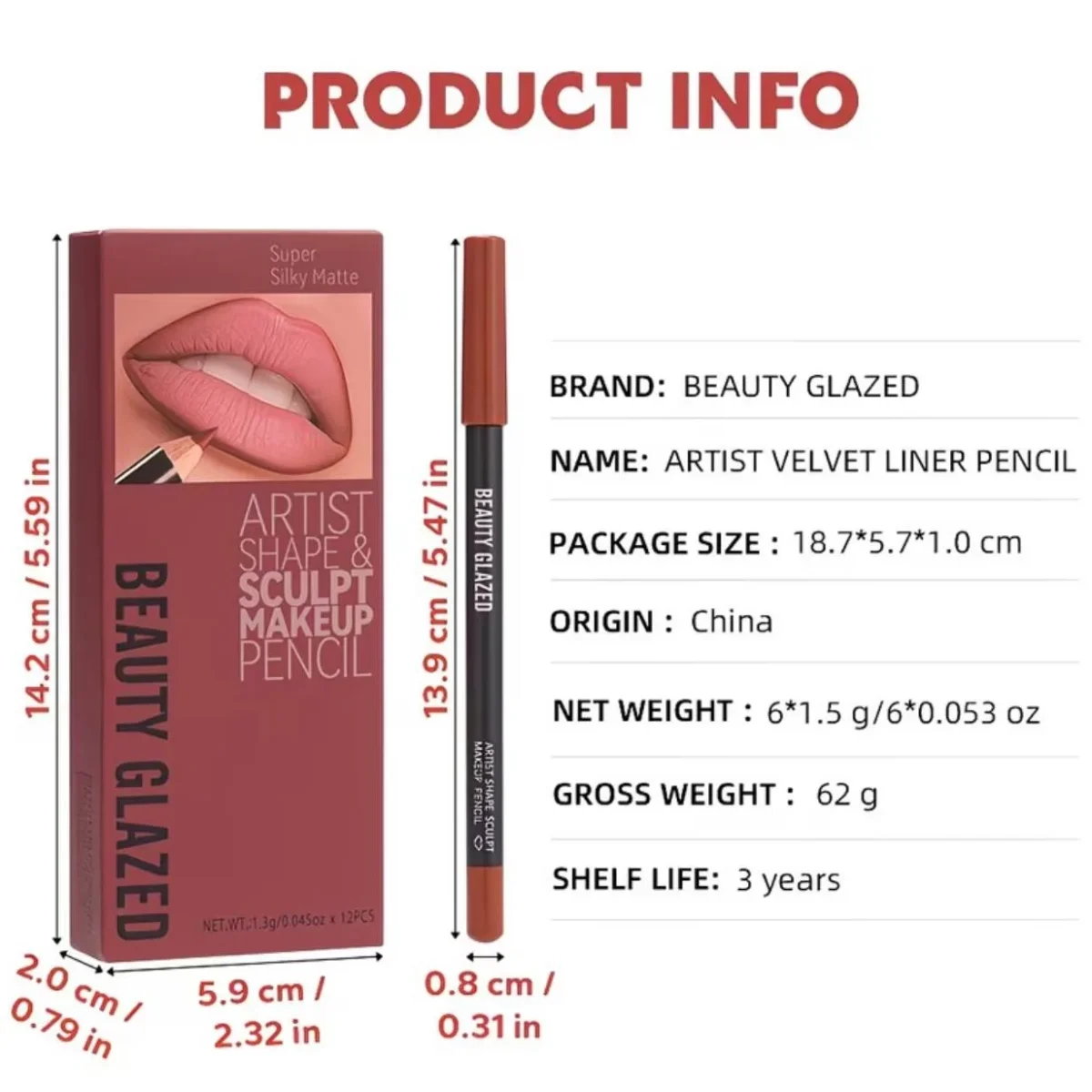 Beauty Glazed Artist Shape and Sculpt Makeup Pencil Set A