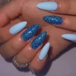 Nail Fairy 24 PC Fake Nail Set- Sparkly Blue