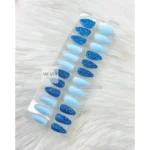 Nail Fairy 24 PC Fake Nail Set- Sparkly Blue