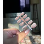 Cat Eye Fake Nail Set- Short #Light Pink