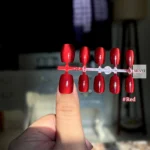 Cat Eye Fake Nail Set- Short #Red