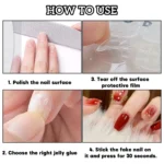 Cat Eye Fake Nail Set- #Posh Nude (10pc nail+12pc Sticker Glue) - Image 3