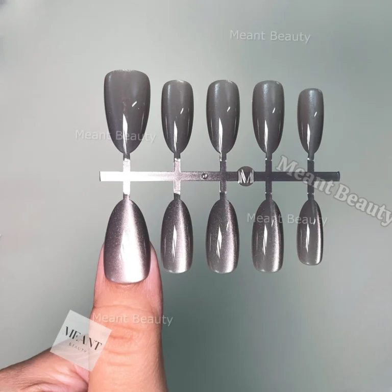 Cat Eye Fake Nail Set- #Moon Gray