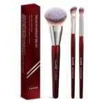 MAANGE 3 Pc Premium Makeup Brush Set Maroon
