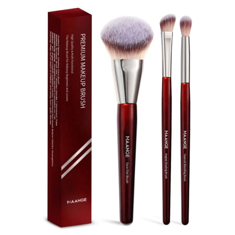 MAANGE 3 Pc Premium Makeup Brush Set Maroon