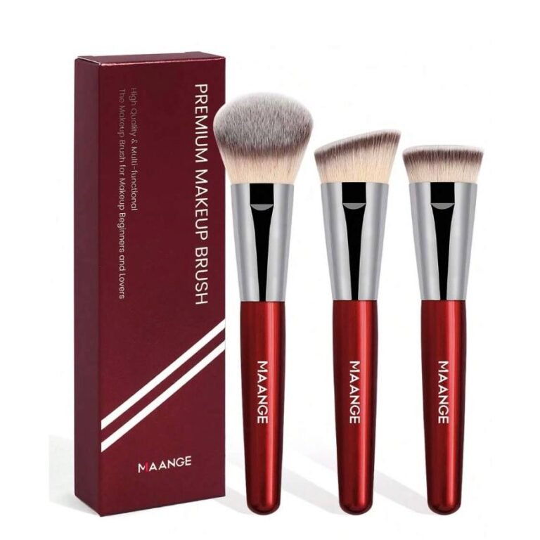 MAANGE 3pcs Premium Face Makeup Brush Set Red MAG52320RQ