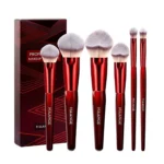 MAANGE 6pcs Professional Makeup Brush Set Red