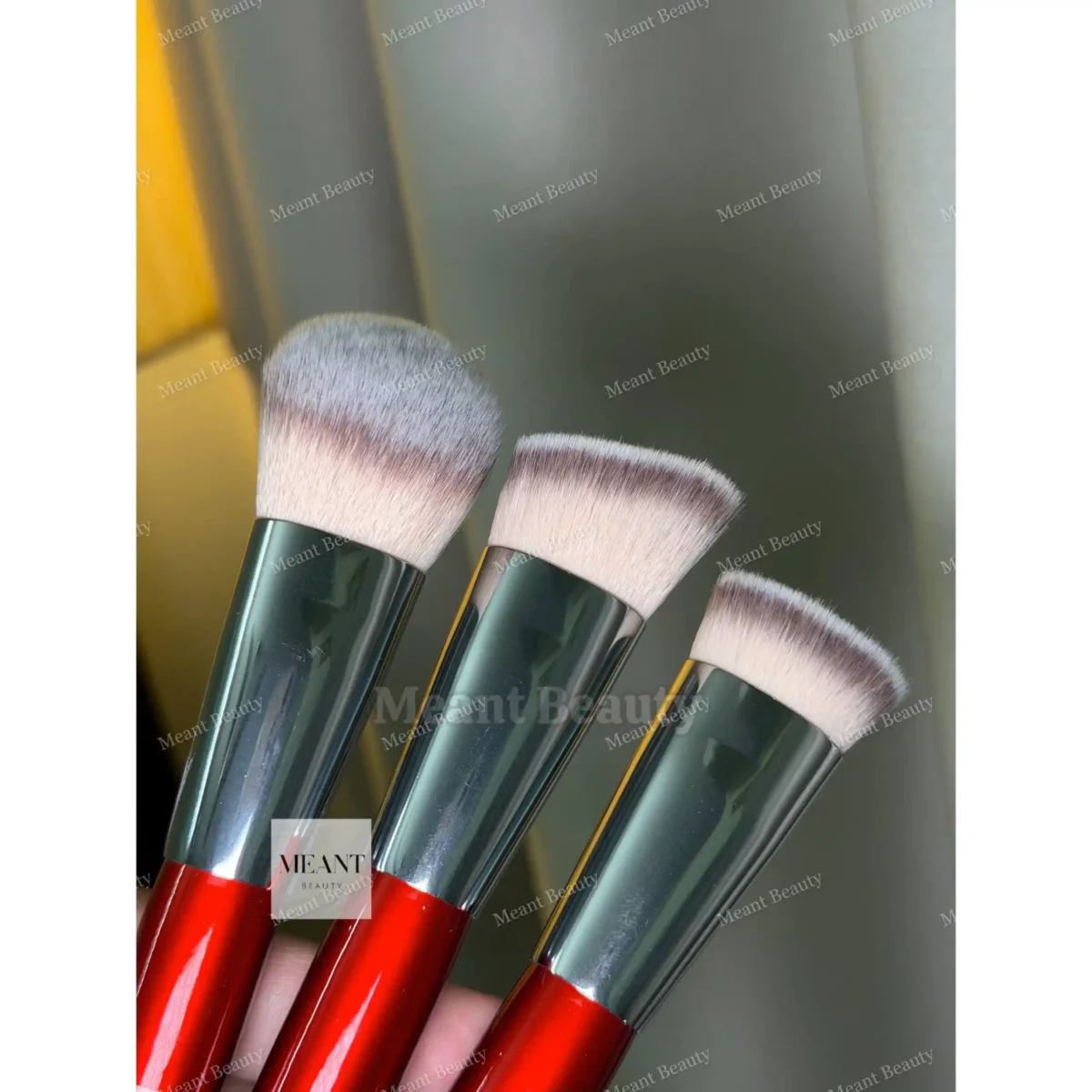 MAANGE 3pcs Premium Face Makeup Brush Set Red MAG52320RQ