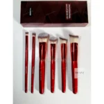 MAANGE 6pcs Professional Makeup Brush Set Red