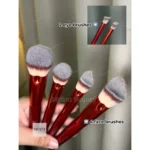 MAANGE 6pcs Professional Makeup Brush Set Red